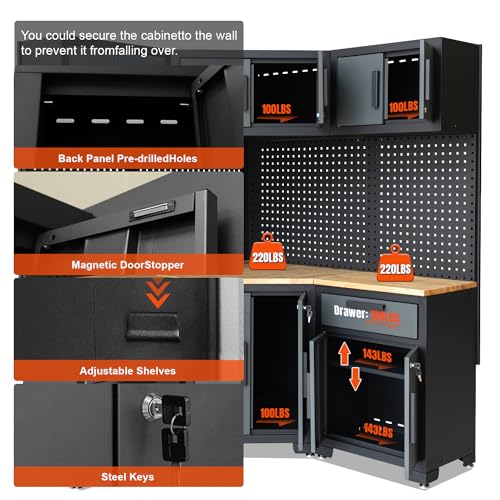 Garage Cabinets and Storage System 8 (Corner)