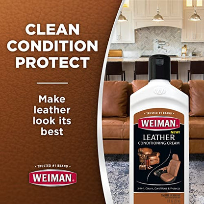 3 in 1 Deep Leather Cleaner & Conditioner Cream (8 Fl Oz (Pack of 1))