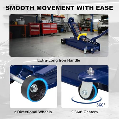 2.5 Ton (5,000 lb) Low Profile Hydraulic Trolly Jack, Blue, AT825051UR (Blue / Standard / 2.5 Ton)