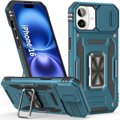 Phone Case for iPhone 16 Case iPhone 16 Phone Case with Camera Cover (iPhone 16 【6.1 inch】 / Light Blue)