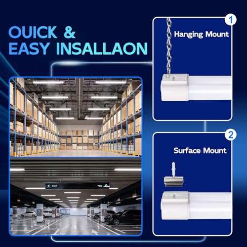 10 Pack 4FT Linkable LED Utility Light Fixture (White / 4FT-42W)