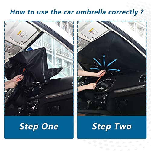Black Leopard Windshield Sun Shade Umbrella African Animal Skin Print Foldable Car Front Window Sunshade Blocks UV Rays Heat Keep Vehicle Cool (multi 1)