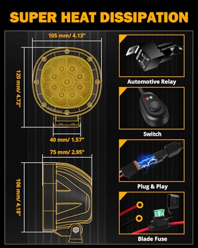 4 Inch 90W LED Amber Driving Pods (P4 Series-Amber Spot Beam)
