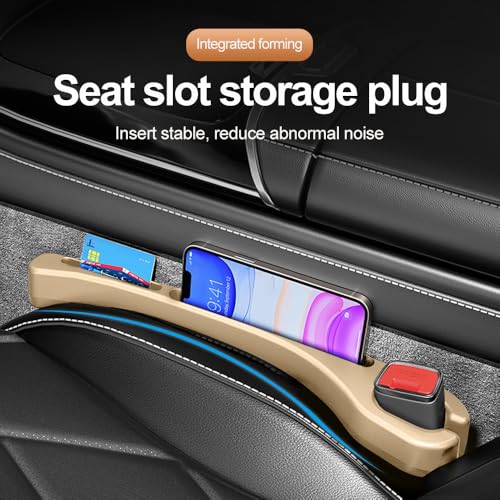 2026 Upgrade] 2PCS Car Seat Gap Filler with Phone Holder (Beige)