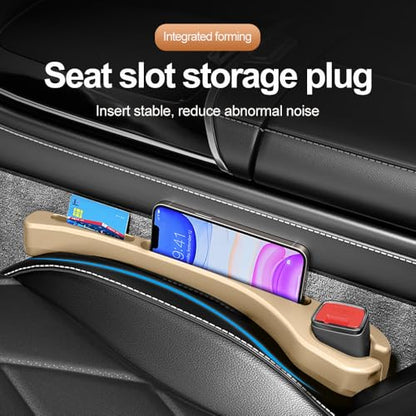 2026 Upgrade] 2PCS Car Seat Gap Filler with Phone Holder (Beige)