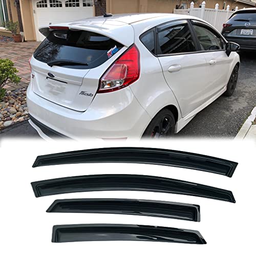 4PCS Side Window Wind Deflectors for Ford Fiesta 2009 (2009-2019 Ford Fiesta Hatchback)