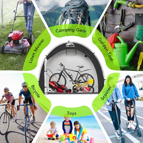Outdoor Waterproof Bike Storage Tent Shed for 2 (2.7x7x5.6ft)
