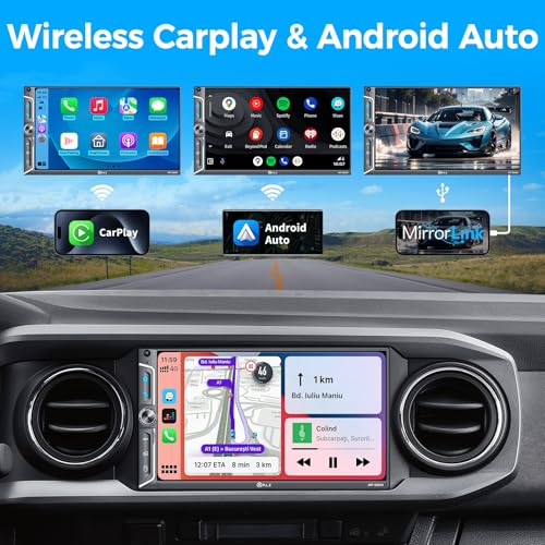 7" QLED Wireless Double Din Car Stereo (7 Inch Car Stereo)