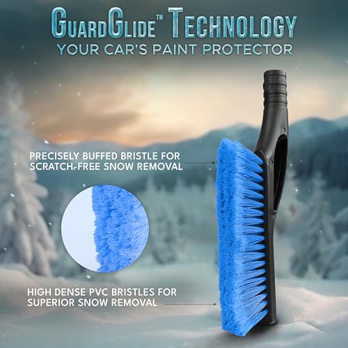 27" Snow Brush with Ice Scraper for Car Windshield (Blue)