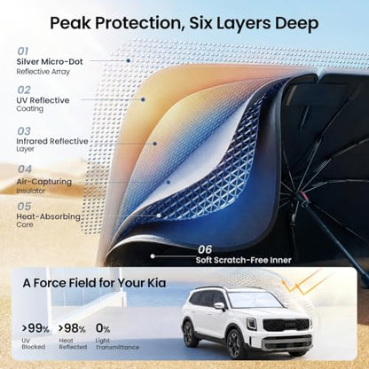 Windshield Sun Shade Umbrella for Kia Telluride 2020 (Z8)