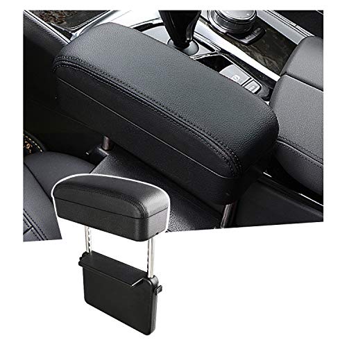 Auto Car Armrest Extender Support Elbow & Forearm Arm Wrist Rest Support Adjustable Height Comfort Pad Universal Fit for Most Car Models Center Console (Black with Organizer)