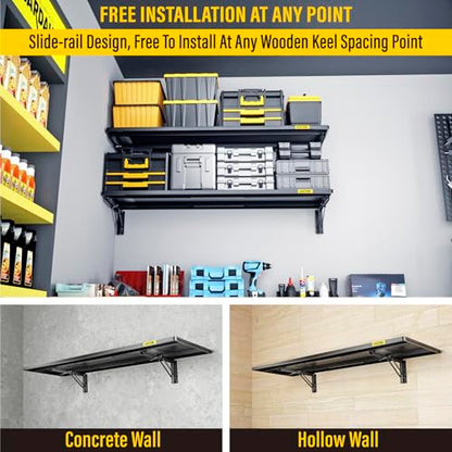 1.3x4ft Adjustable Rail Type Folding Storage Rack Shelf (1.3x4ft / Black)