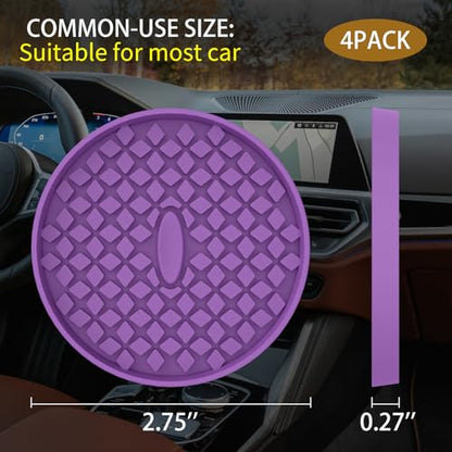 Car Cup Coasters [4 Pack] Silicone Car Coasters (4pack-deep Purple)
