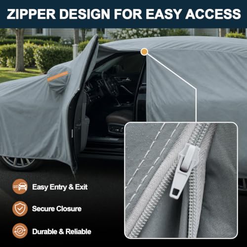 16 Layers Hatchback Car Cover Waterproof All Weather Heavy Duty (3 Hatchback Car Cover / 3 Fit Hatchback Length 162-175 inch)