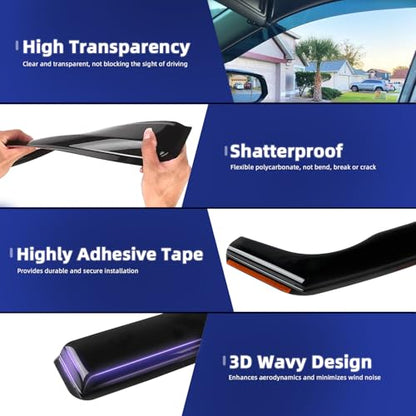 in Channel Rain Guards Fit for Honda Accord 2018 2019 2020 2021 2022 2023 (For 2018-2023 Accord)