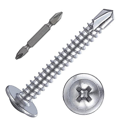 200pcs）#8×1 1 (#8X1-1/4" / Silver)