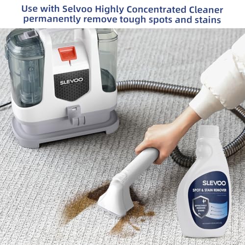 400W 18Kpa Carpet Cleaner Machine with 1 Bottle Cleaning Solutions (White)