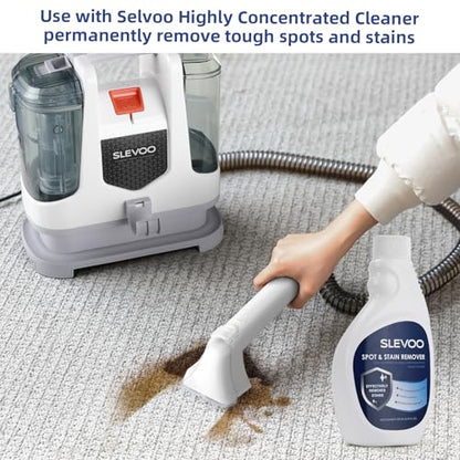 400W 18Kpa Carpet Cleaner Machine with 1 Bottle Cleaning Solutions (White)