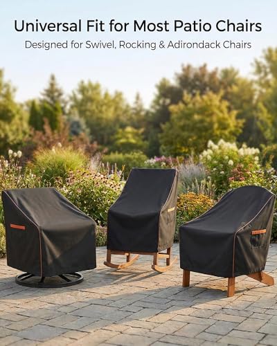 Outdoor Waterproof Patio Chair Covers (Black / 28W x 35D x 36H)