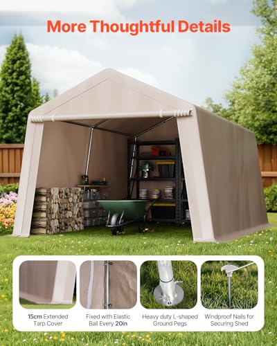 Outdoor Storage Shed (Beige / 10x15x8ft)