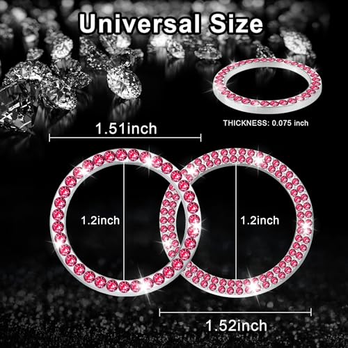 2 PCS Crystal Combinatorial Rhinestone Car Engine Start Decoration Ring (Set Red)