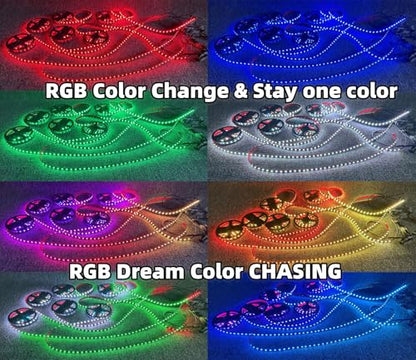 Tinted 4PCS 5FT Chasing LED Light Strips for Slingshot Ryker (4PCS 5FT Tinted Light Strips)