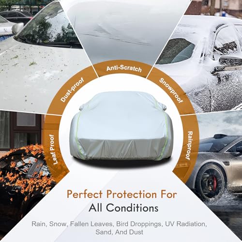Car Cover Waterproof All Weather (Silver / CM：for Coupe(Lenght 173"-182"))