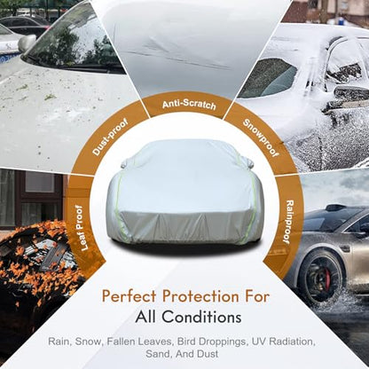 Car Cover Waterproof All Weather (Silver / CM：for Coupe(Lenght 173"-182"))