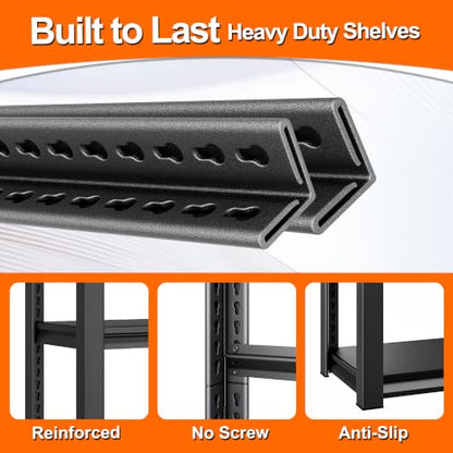 Metal Storage Garage Shelving (5T-BK-48"Wx24"D)