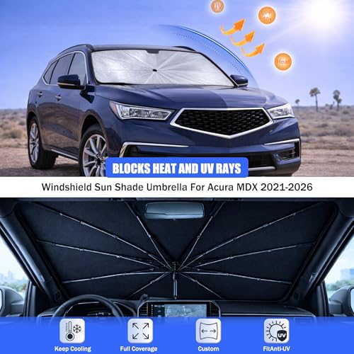 Car Windshield Sun Shade Umbrella for Acura MDX 2021 (For Acura MDX 2021-2026)