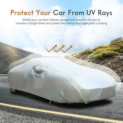 Car Cover Waterproof All Weather (Silver / CS：for Coupe(Lenght 167"-172"))