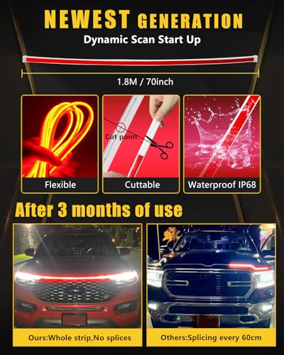 LED Hood Light Strip (Dynamic Red / 70 inches)