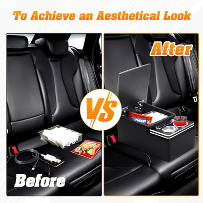 Upgraded Bench Seat Center Console with Cup Holder & Phone Holder