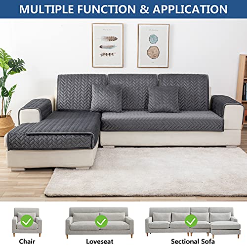 Couch Cover Sectional Couch Covers (43''x63''/Rectangular / Dark Gray)