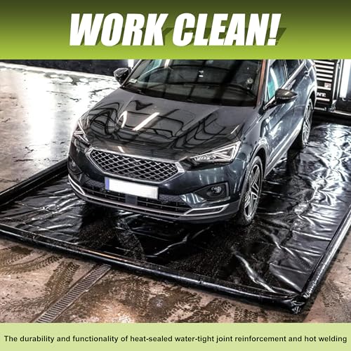 Garage Car Floor Mat (Black / 7Ft 9In x 18Ft(Mid-Size))