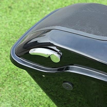 Motorcycle 5" Stretched Saddlebags Fit For Harley Touring 2014 (5" Stretched-Vivid Black W/ Chrome Latches & 5x7 Lids)