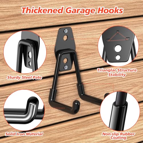 30 Pack Garage Hooks for Storage & Hanging Items (30 Pack Black)