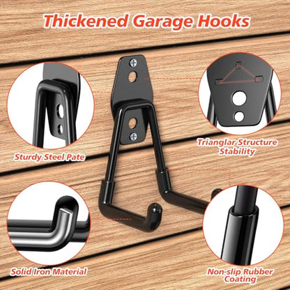 30 Pack Garage Hooks for Storage & Hanging Items (30 Pack Black)