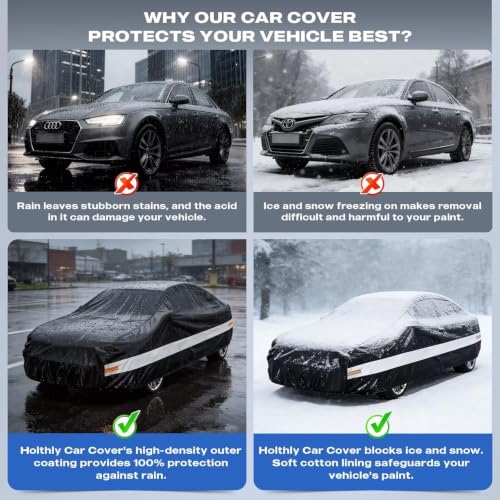 Holhtly Car Cover Custom Fit for Dodge Charger (Black Gray / Custom Fit for Dodge Charger)