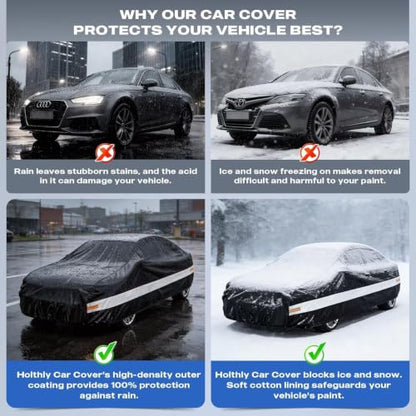 Holhtly Car Cover Custom Fit for Dodge Charger (Black Gray / Custom Fit for Dodge Charger)