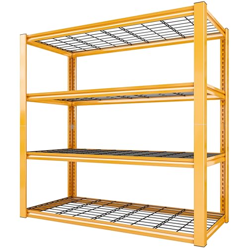 40" W Yellow Garage Shelving with Double (Orange)