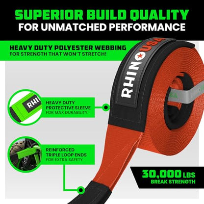 Recovery Tow Strap (Red / 3in x 30ft)
