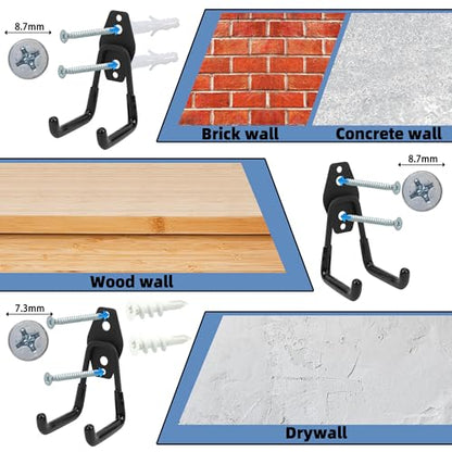 Wall Mount Heavy Duty Garage Hooks (4Pcs)