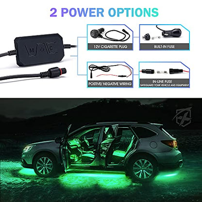 8Pcs Car RGB LED Strip Lights (8PCS Interior+Exterior)