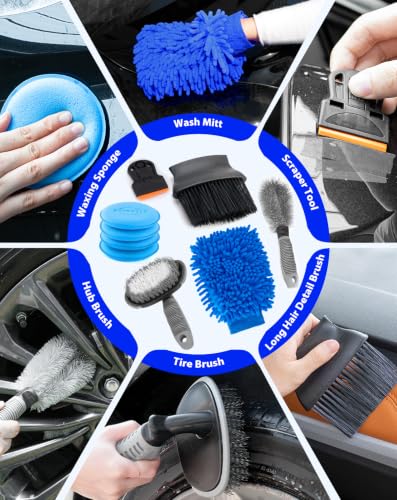 Car Detailing Kit with Foam Gun & Vacuum (Blue)