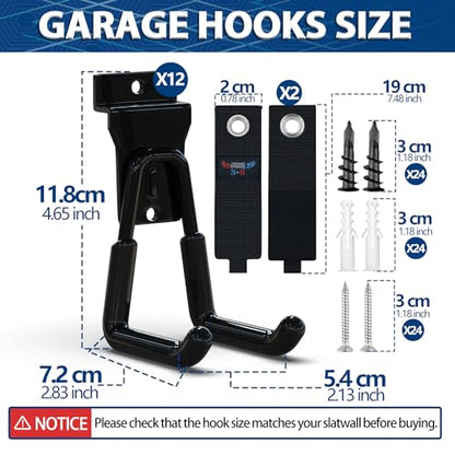 Slatwall Hooks (Black / 12)