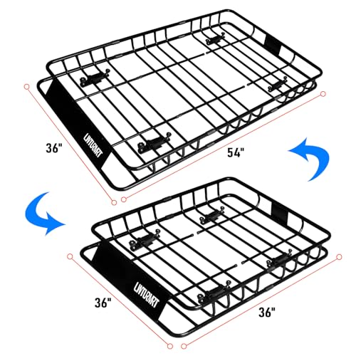 Roof Rack Cargo Basket 54"X36"with Cargo Bag and Net (ROOF BASKET AND BAG)