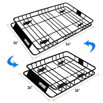 Roof Rack Cargo Basket 54"X36"with Cargo Bag and Net (ROOF BASKET AND BAG)