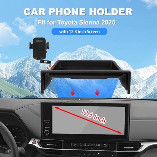 Car Phone Holder Compatible with Toyota Sienna 2025 Accessories 12.3 (2025 Sienna 12.3inch)