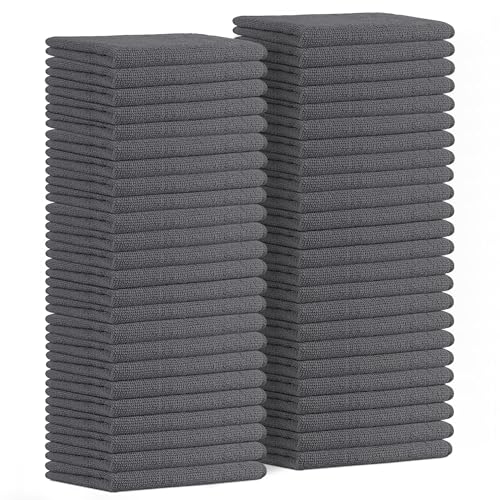 Microfiber Cleaning Cloths (Pack of 48 - 16x16 Inches / Grey)